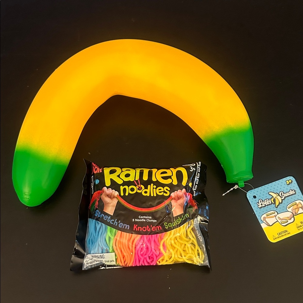 NeeDoh Bundle Nee Doh Ramen Noodlies Laffy Banana Squishy Squish Fidget Sensory
